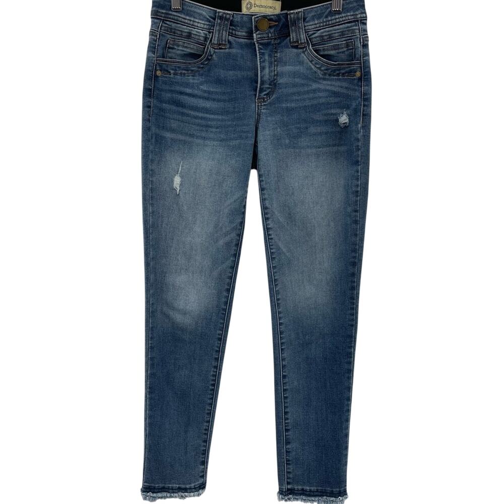 Democracy 'Ab'Solution Lightly Distressed Slimming Stretch Skinny Jeans Size 2